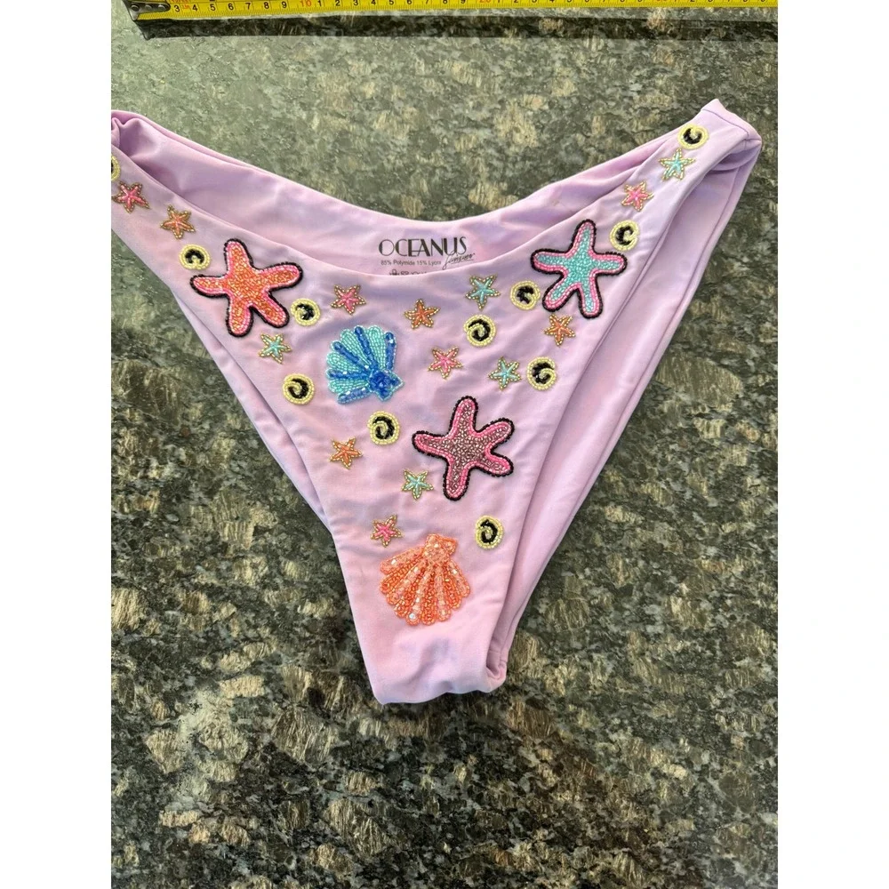 Oceanus swimwear beaded